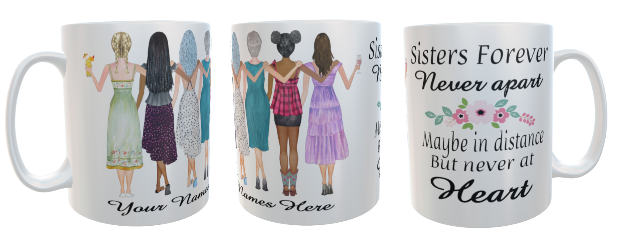 Sisters Forever Mug, Custom Sisters Mug, Personalised Coffee mug - Click Image to Close